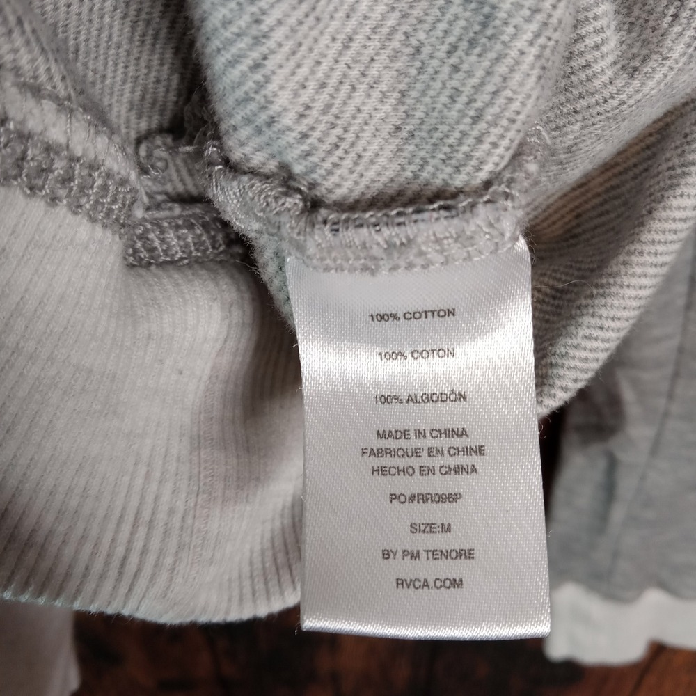 RVCA Mens Heather Gray Cotton Logo Crewneck Sweatshirt Medium Regular Fit - Picture 4 of 6